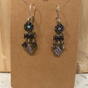 Ayalabar Elegant Purple  Dangle Earrings